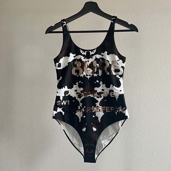 BURBERRY Multicolour Jolie Cow Print Swimsuit One-piece Bathing Suit - Picture 1 of 13